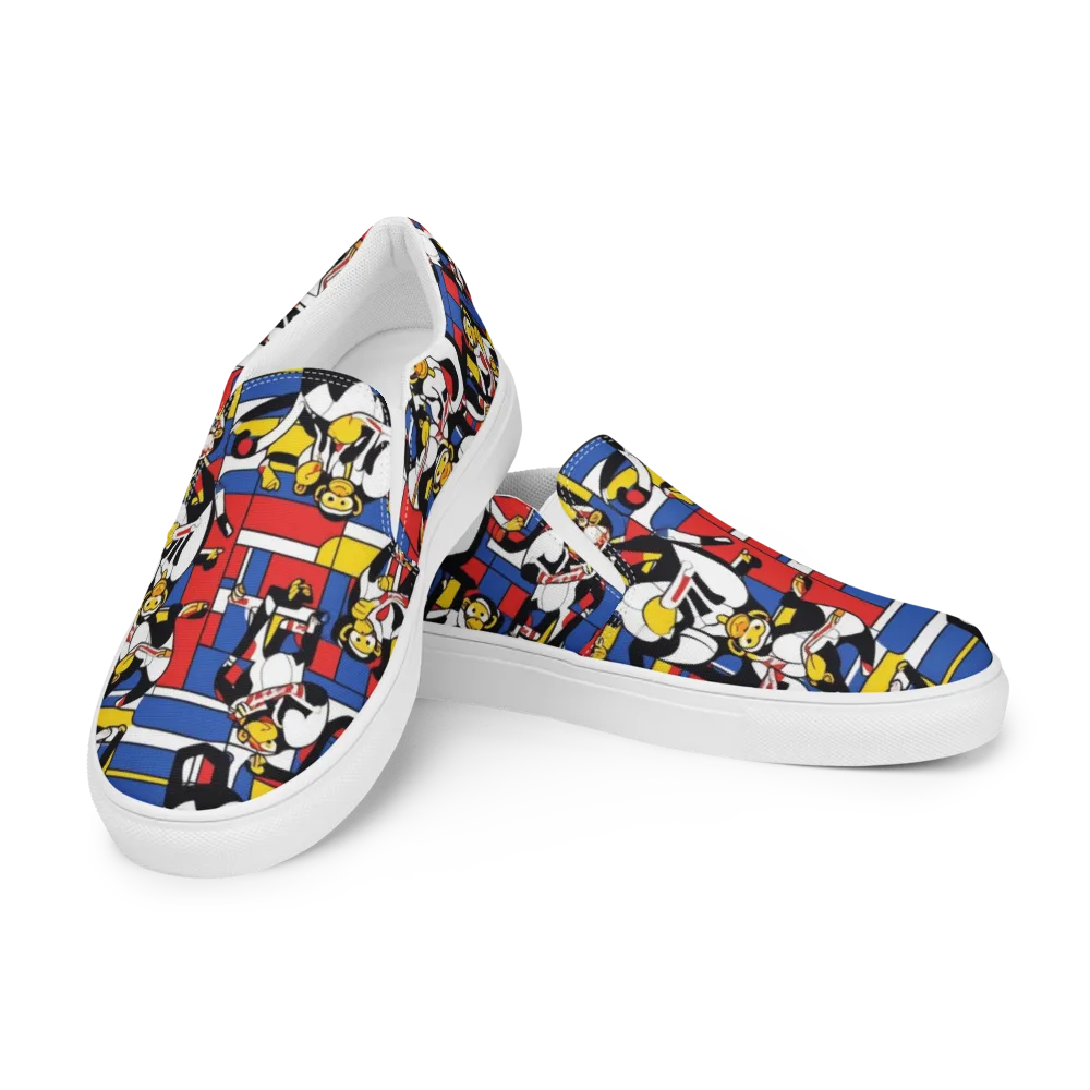 Mambo Menagerie on Men's Slip-On Canvas Shoes — Left Front