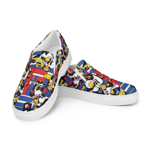 Mambo Menagerie on a Men's Slip-On Canvas Shoes