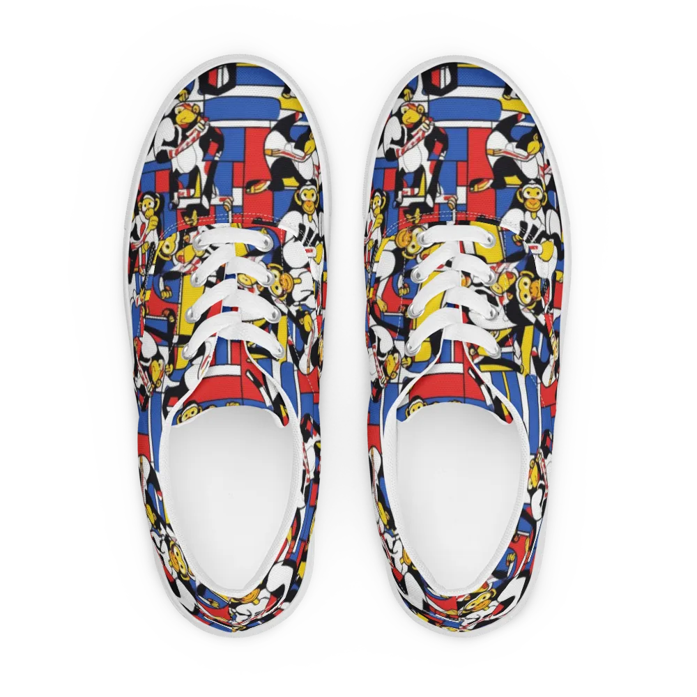 Mambo Menagerie on Men's Lace-Up Canvas Shoes — Front