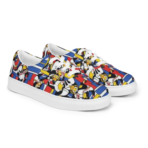 Mambo Menagerie on a Men's Lace-Up Canvas Shoes