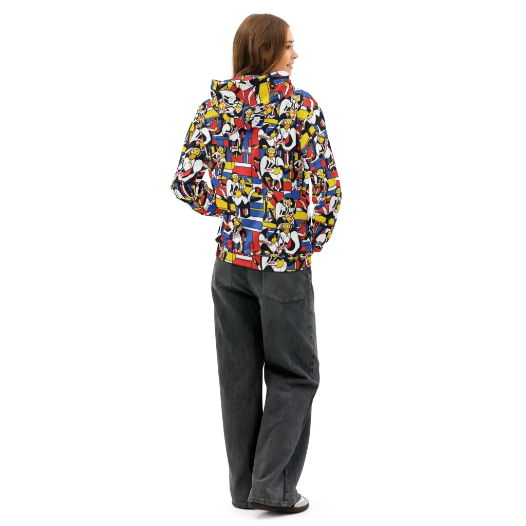 Mambo Menagerie on Cotton Hoodie — Back