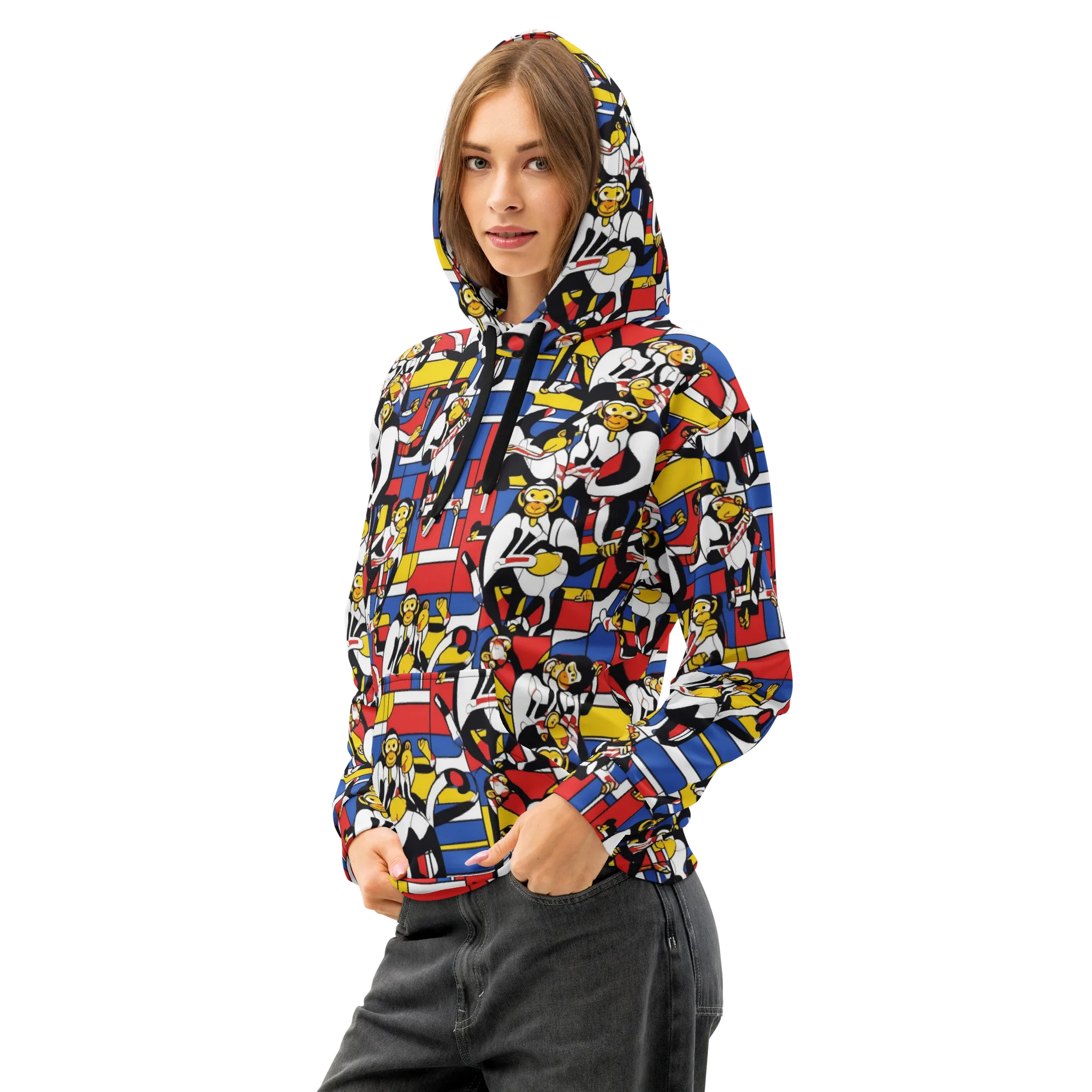 Mambo Menagerie on Cotton Hoodie — Left Front