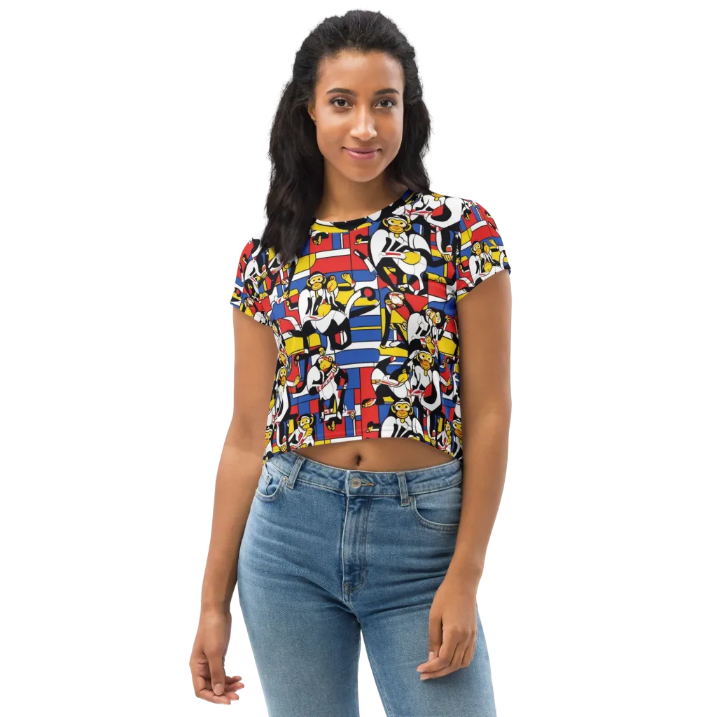 Mambo Menagerie on Crop Tee — Front