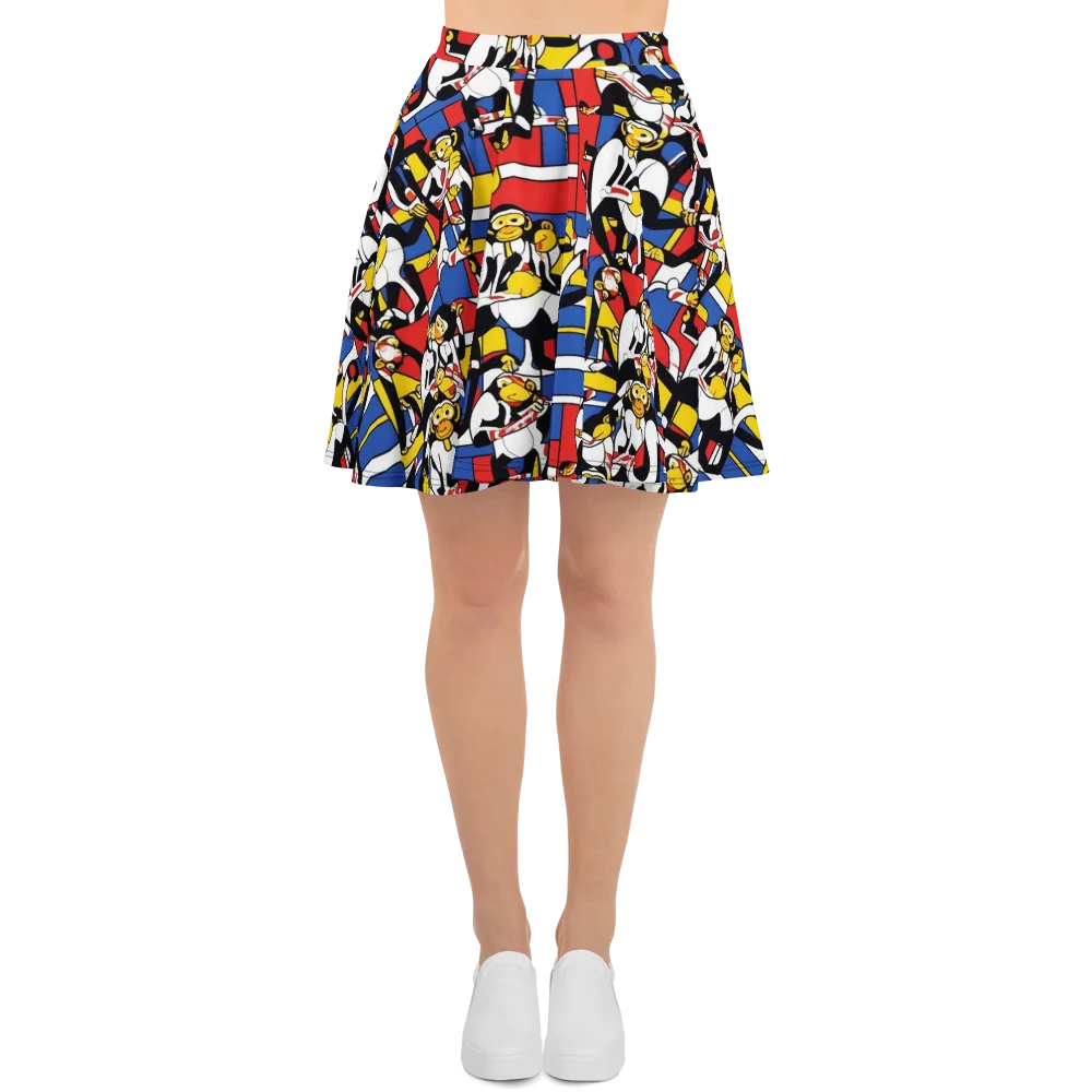 Mambo Menagerie on Skater Skirt — Front