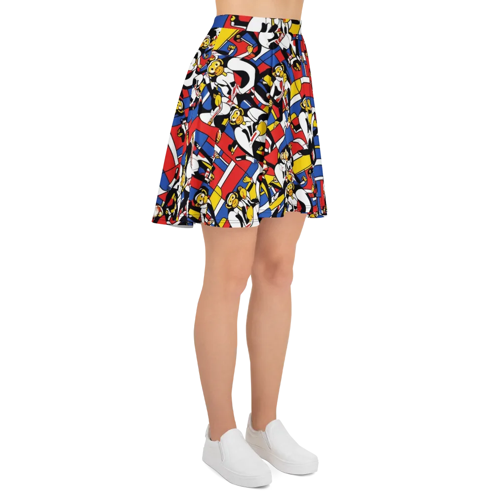 Mambo Menagerie on Skater Skirt — Right
