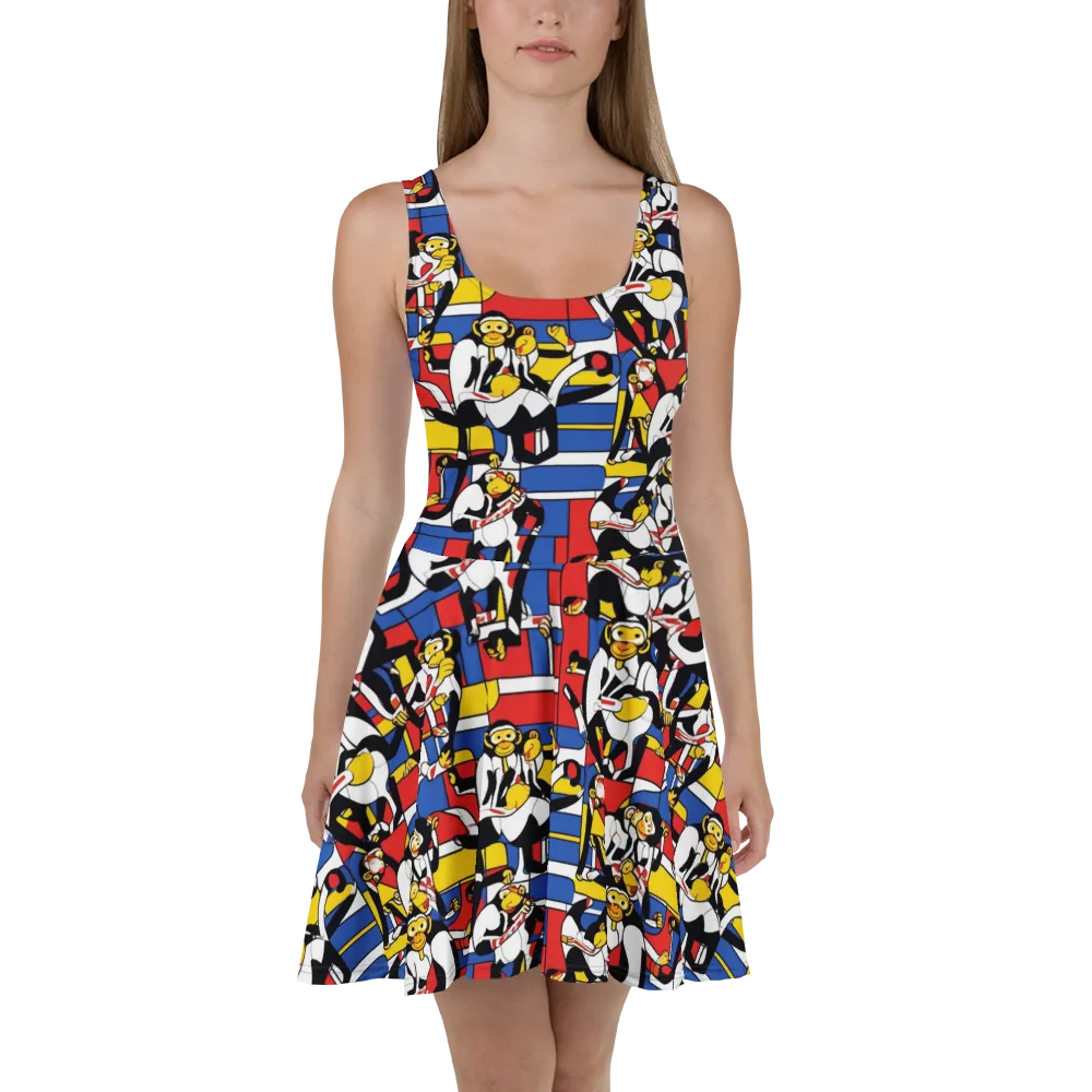 Mambo Menagerie on Skater Dress — Front