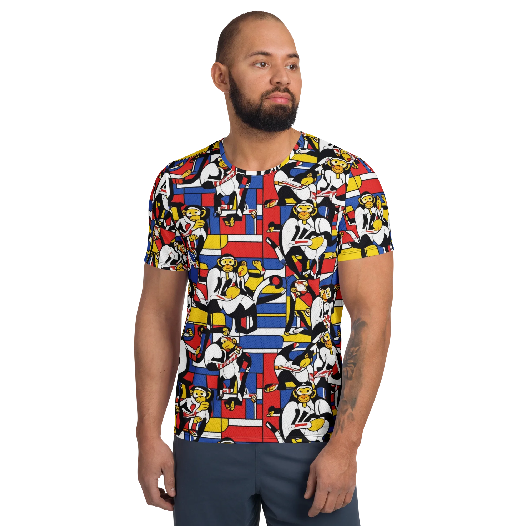 Mambo Menagerie on Men's Athletic T-Shirt — Front