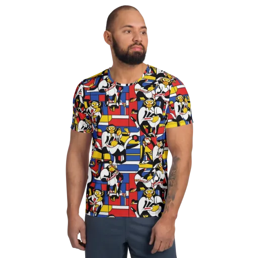 Mambo Menagerie on a Men's Athletic T-Shirt