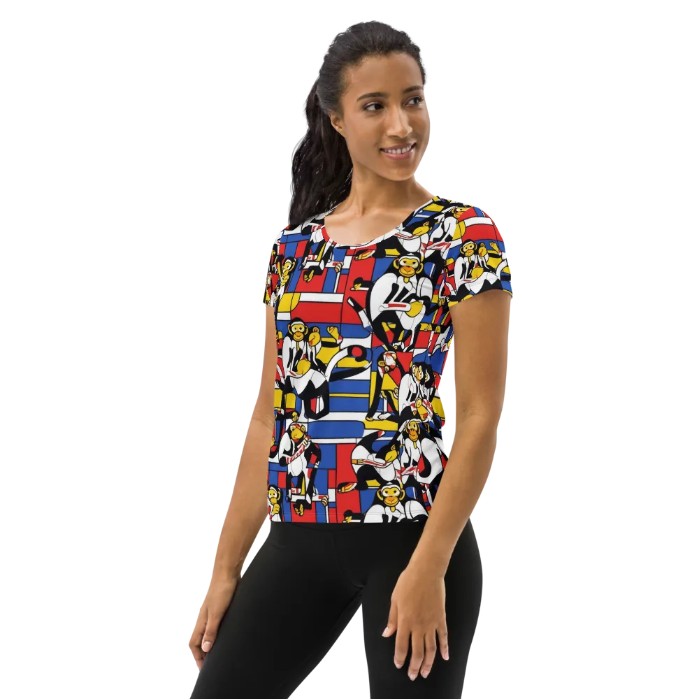 Mambo Menagerie on Women's Athletic T-Shirt — Left