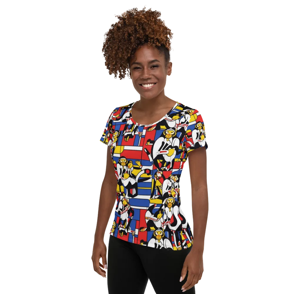 Mambo Menagerie on Women's Athletic T-Shirt — Left