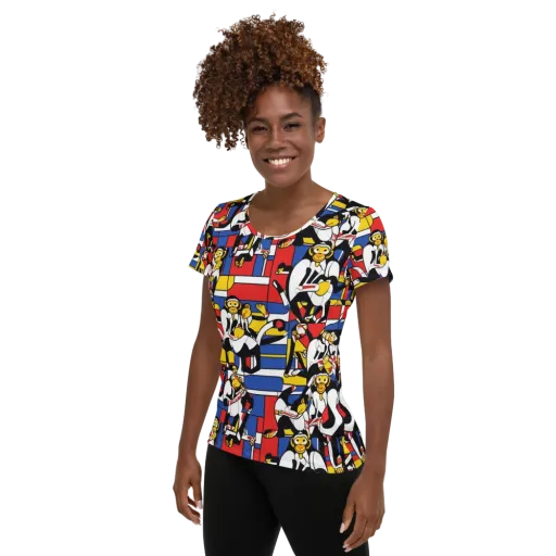 Mambo Menagerie on a Women's Athletic T-Shirt
