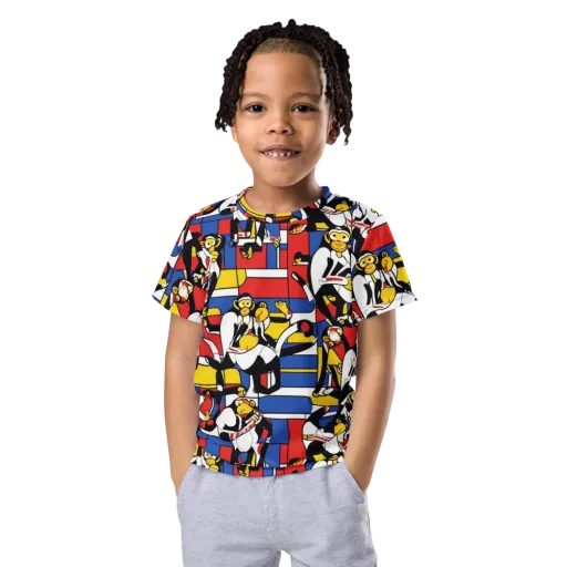 Mambo Menagerie on a Kids Crew Neck T-Shirt