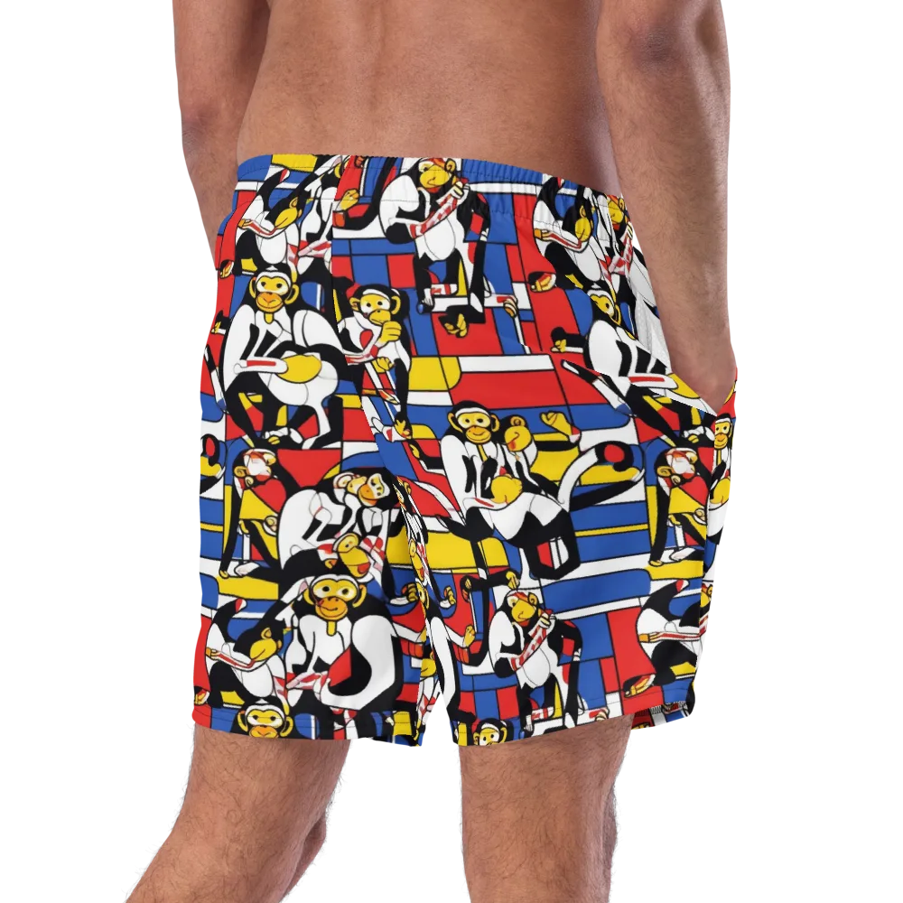 Mambo Menagerie on Swim Trunks — Right Back