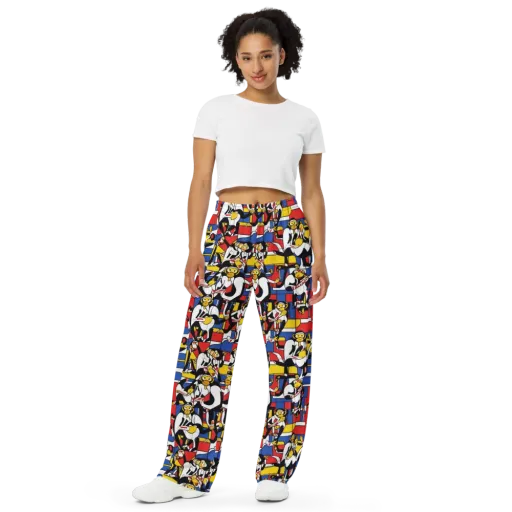 Mambo Menagerie on a Wide-Leg Pants