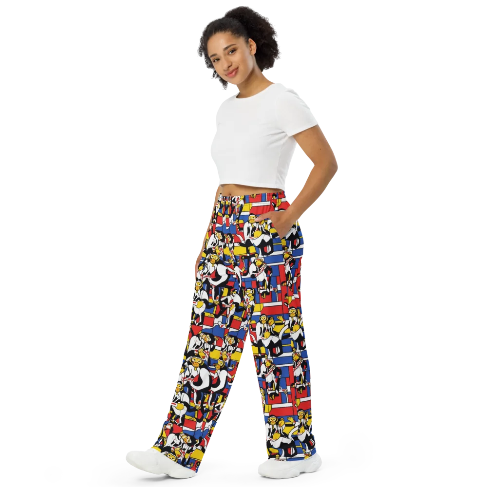 Mambo Menagerie on Wide-Leg Pants — Left Front