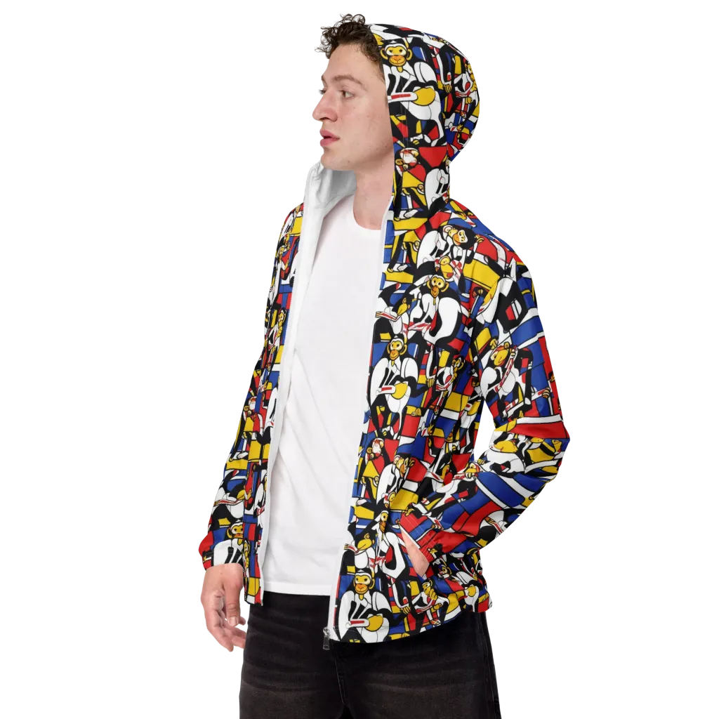 Mambo Menagerie on Men's Windbreaker — Left Front