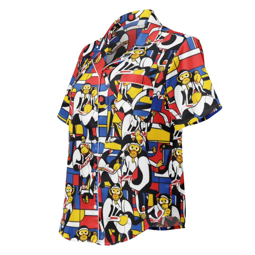 Mambo Menagerie on Women's Short Sleeve Pajama Top — Left Front