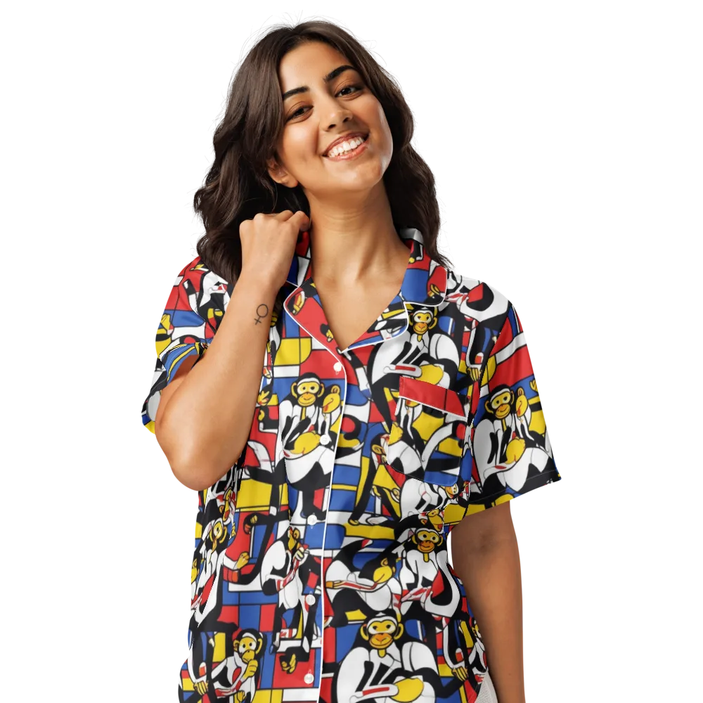 Mambo Menagerie on Women's Short Sleeve Pajama Top — Front
