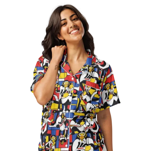 Mambo Menagerie on a Women's Short Sleeve Pajama Top