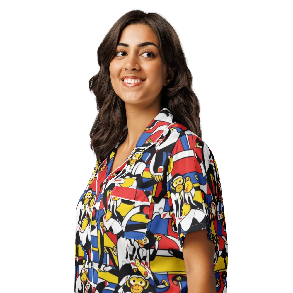 Mambo Menagerie on Women's Short Sleeve Pajama Top — Left Front