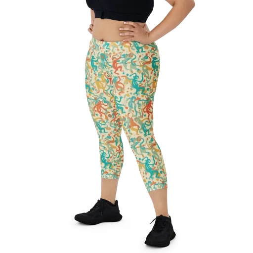 Tangerine Troupe on a Capri Leggings