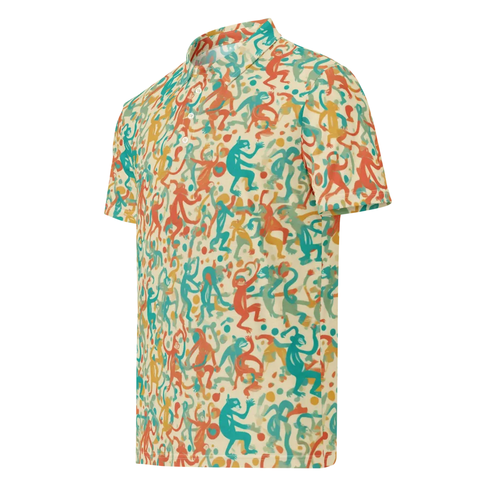 Tangerine Troupe on Men's Slim Fit Polo Shirt — Left Front