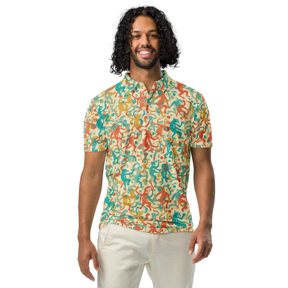 Tangerine Troupe on Men's Slim Fit Polo Shirt — Front