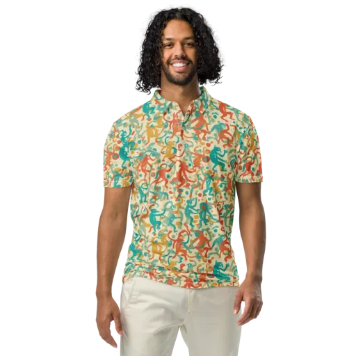 Tangerine Troupe on a Men's Slim Fit Polo Shirt