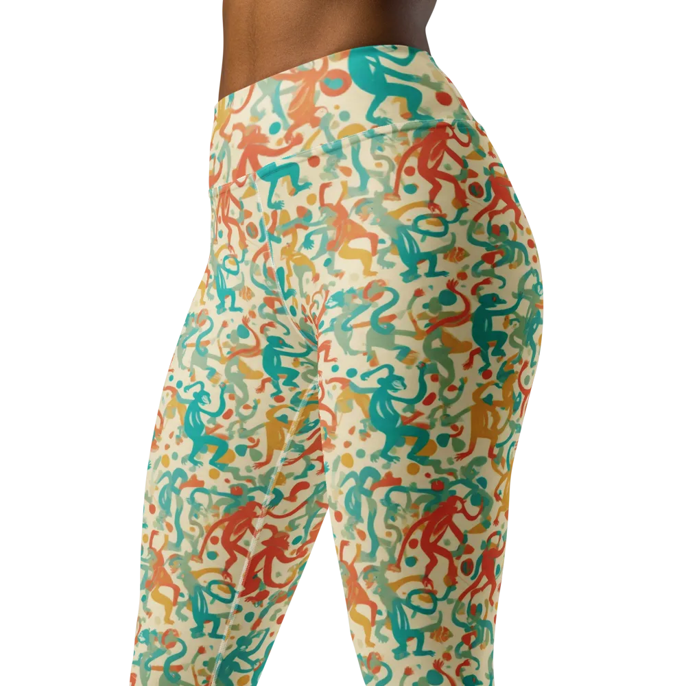 Tangerine Troupe on Yoga Leggings — Left Front