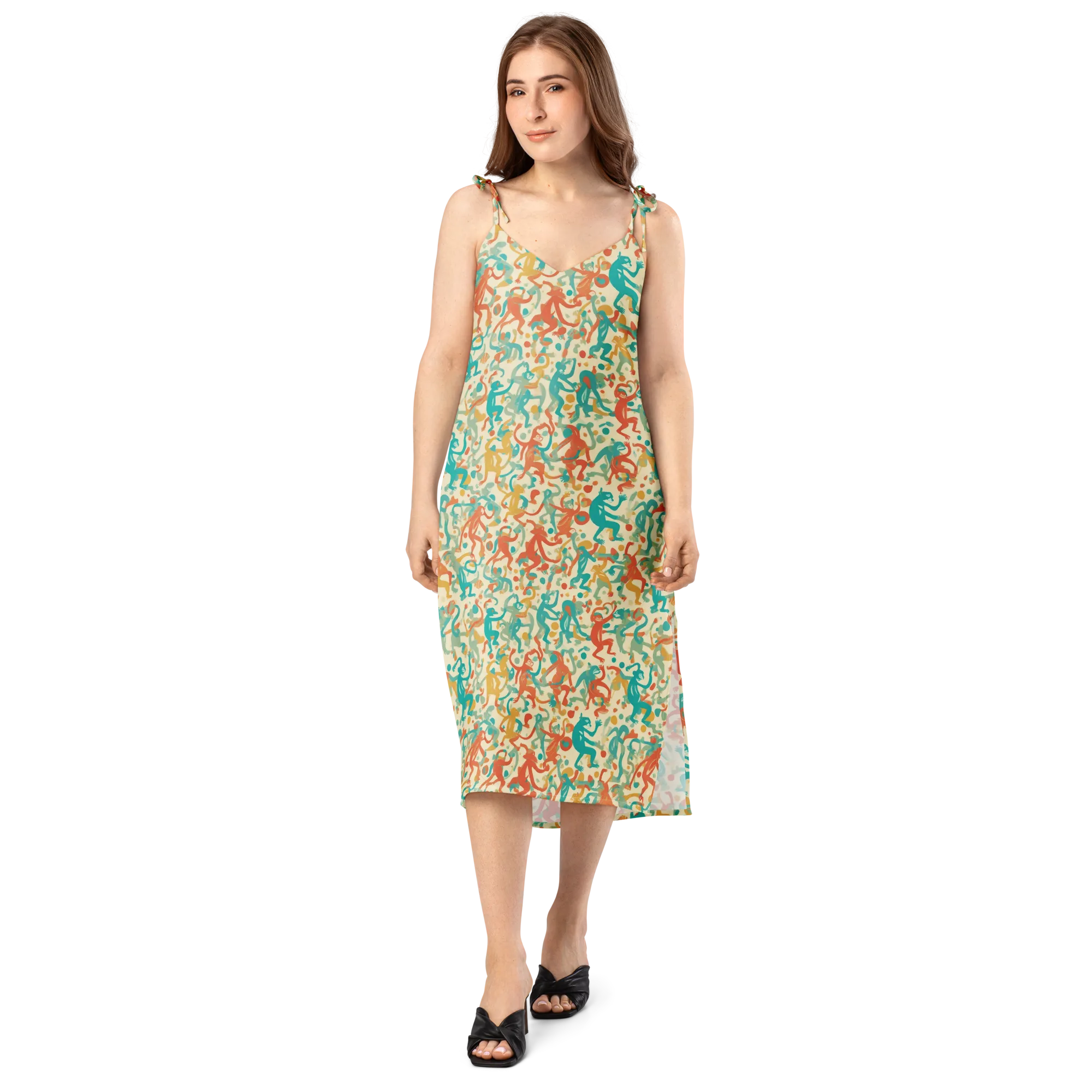 Tangerine Troupe on Slip Dress — Front