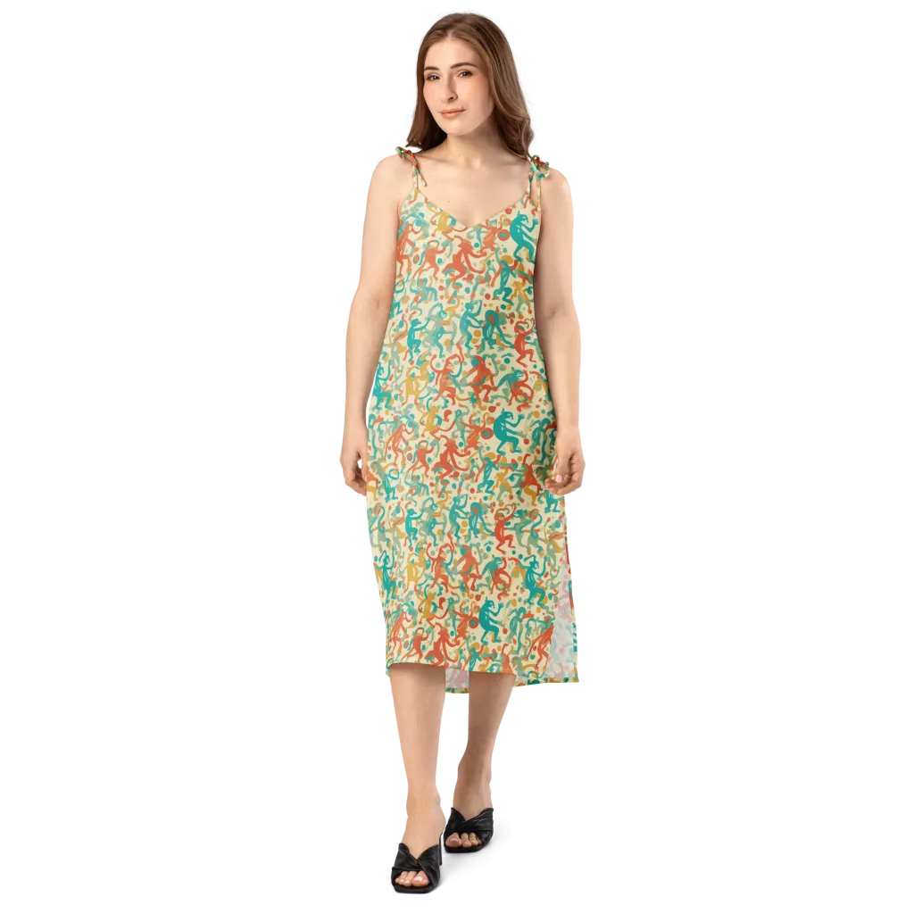 Tangerine Troupe on Slip Dress — Front
