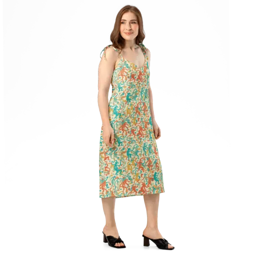 Tangerine Troupe on a Slip Dress