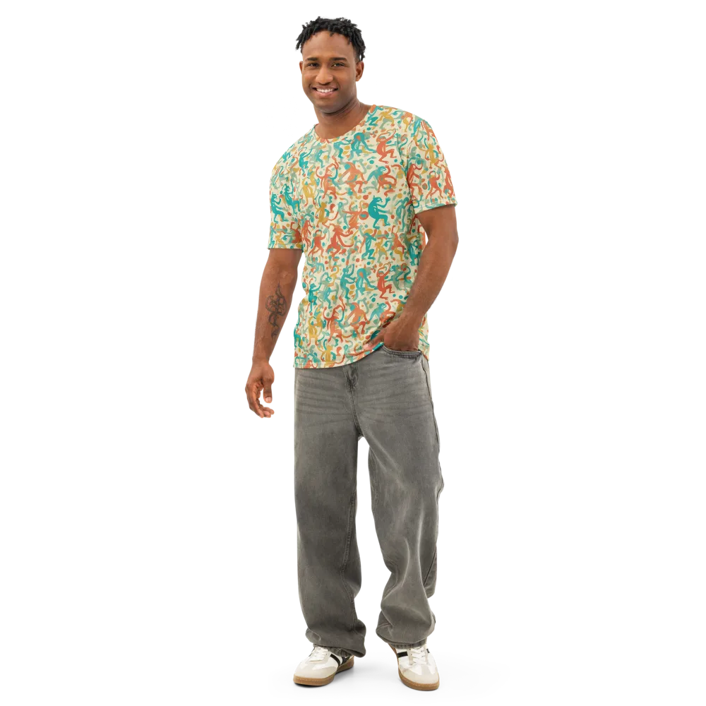 Tangerine Troupe on Men's Cotton Crew Neck T-Shirt — Front
