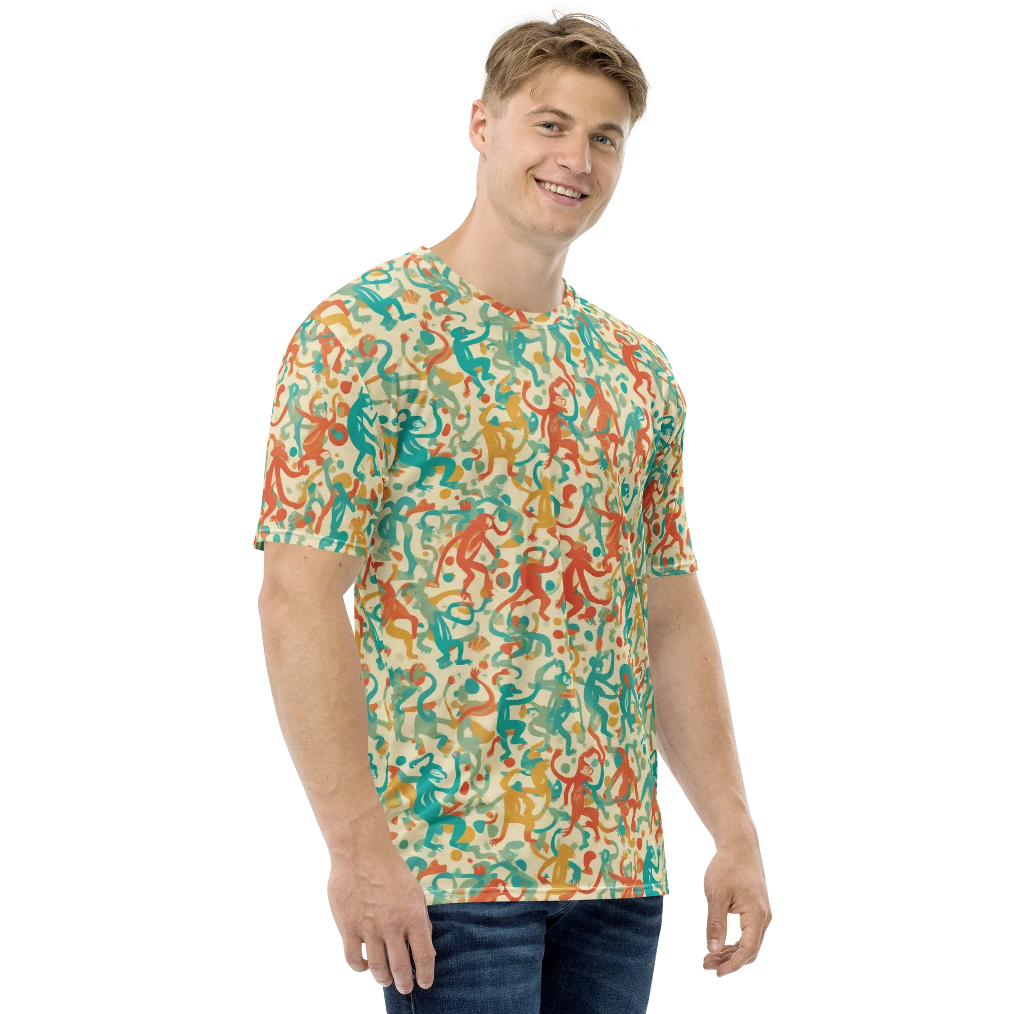Tangerine Troupe on Men's Crew Neck T-Shirt — Right