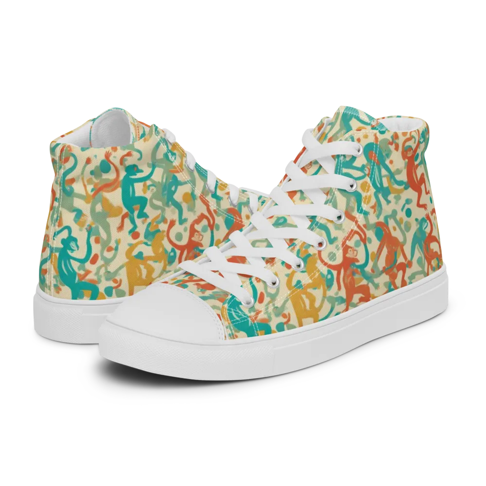 Tangerine Troupe on Men's High Top Canvas Shoes — Left