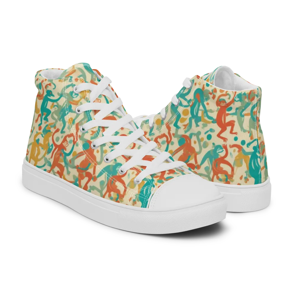 Tangerine Troupe on Men's High Top Canvas Shoes — Right