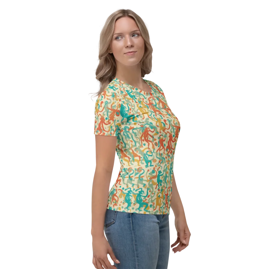 Tangerine Troupe on Women's Crew Neck T-Shirt — Right