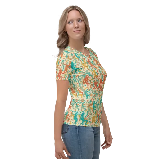 Tangerine Troupe on a Women's Crew Neck T-Shirt