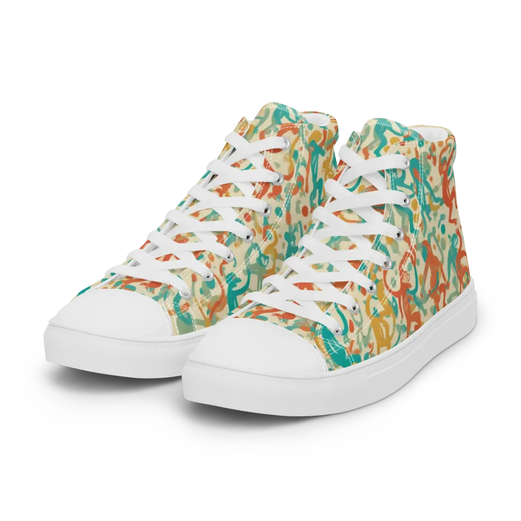 Tangerine Troupe on Women's High Top Canvas Shoes — Left Front