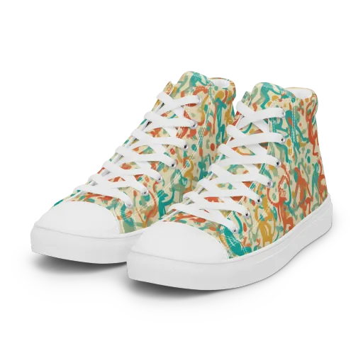Tangerine Troupe on a Women's High Top Canvas Shoes