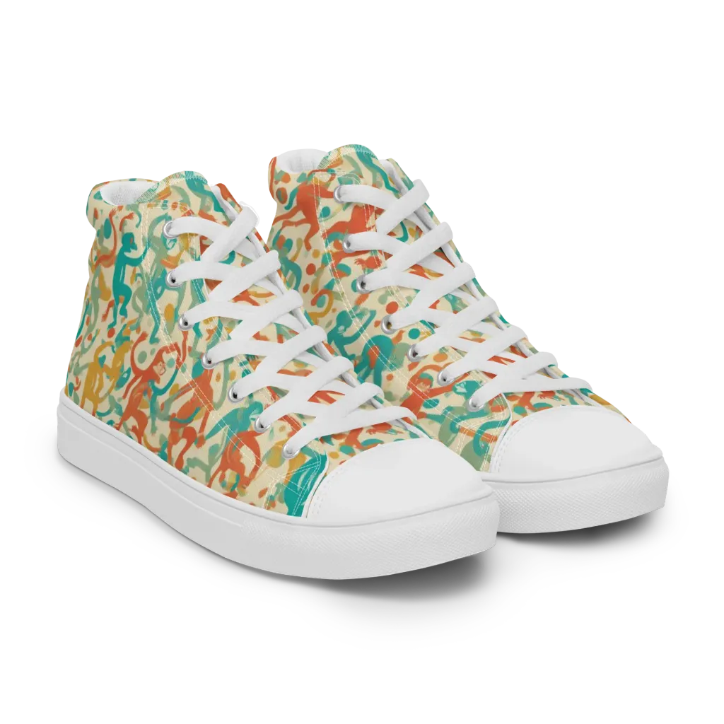 Tangerine Troupe on Women's High Top Canvas Shoes — Right Front