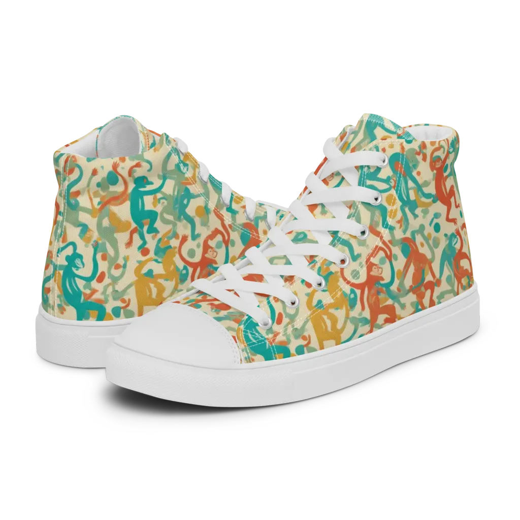 Tangerine Troupe on Women's High Top Canvas Shoes — Left