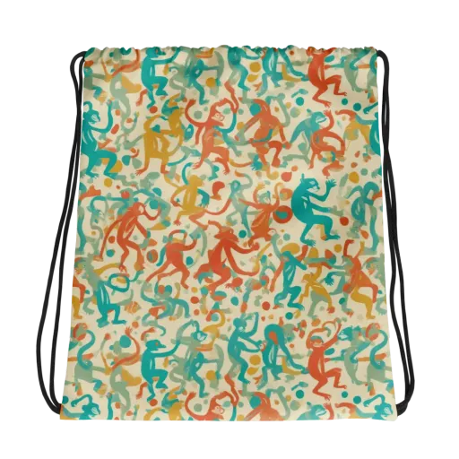 Tangerine Troupe on a Drawstring Bag