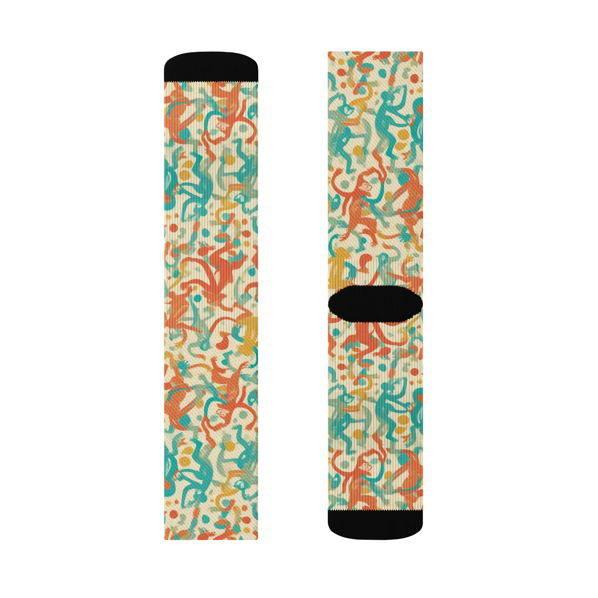 Tangerine Troupe on Socks — Left Sock