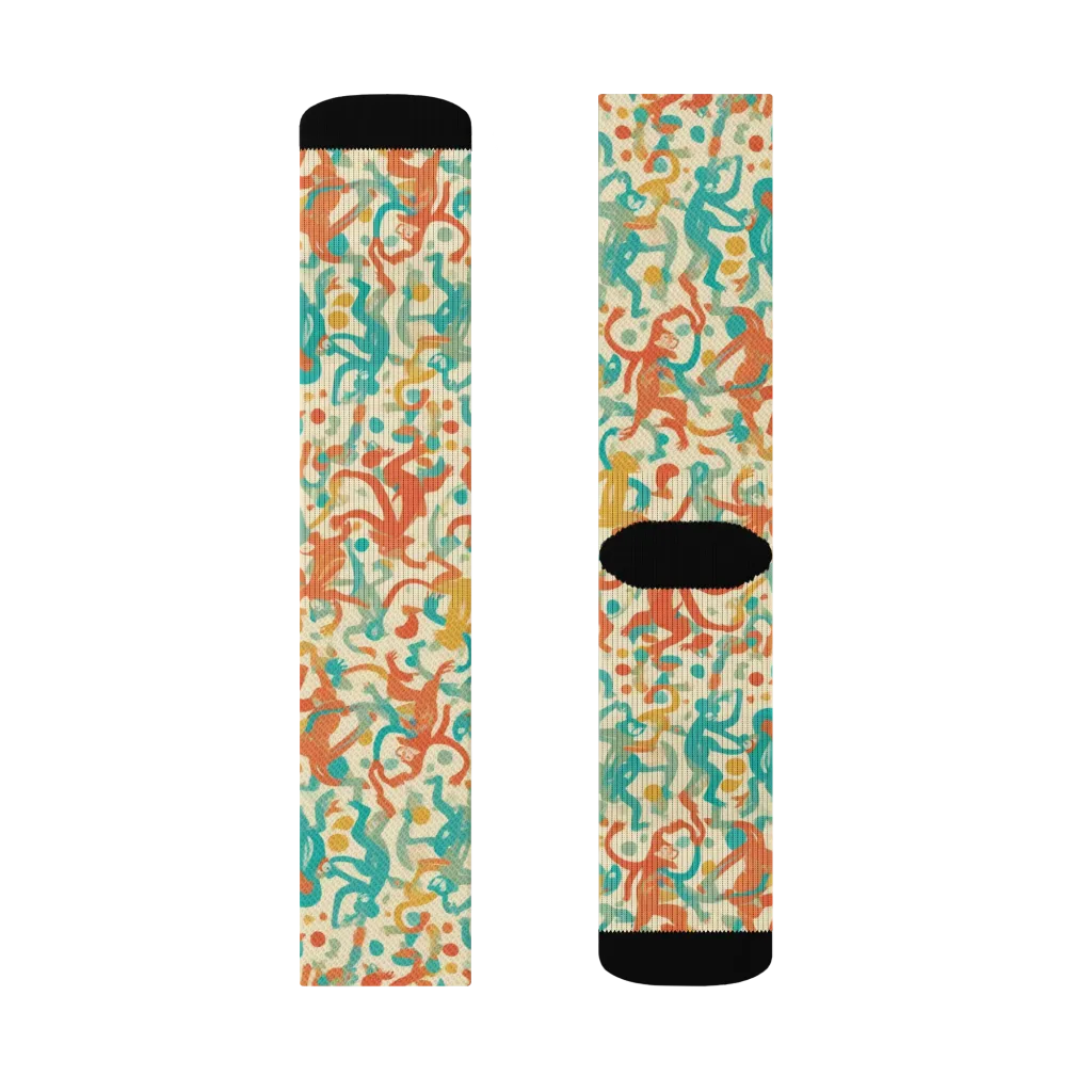 Tangerine Troupe on Socks — Right Sock
