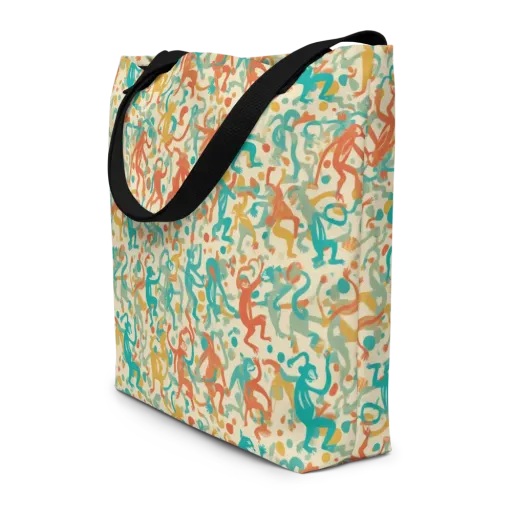 Tangerine Troupe on a Large Tote Bag W/ Pocket
