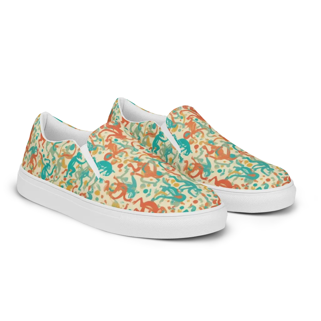Tangerine Troupe on Women's Slip-On Canvas Shoes — Right Front