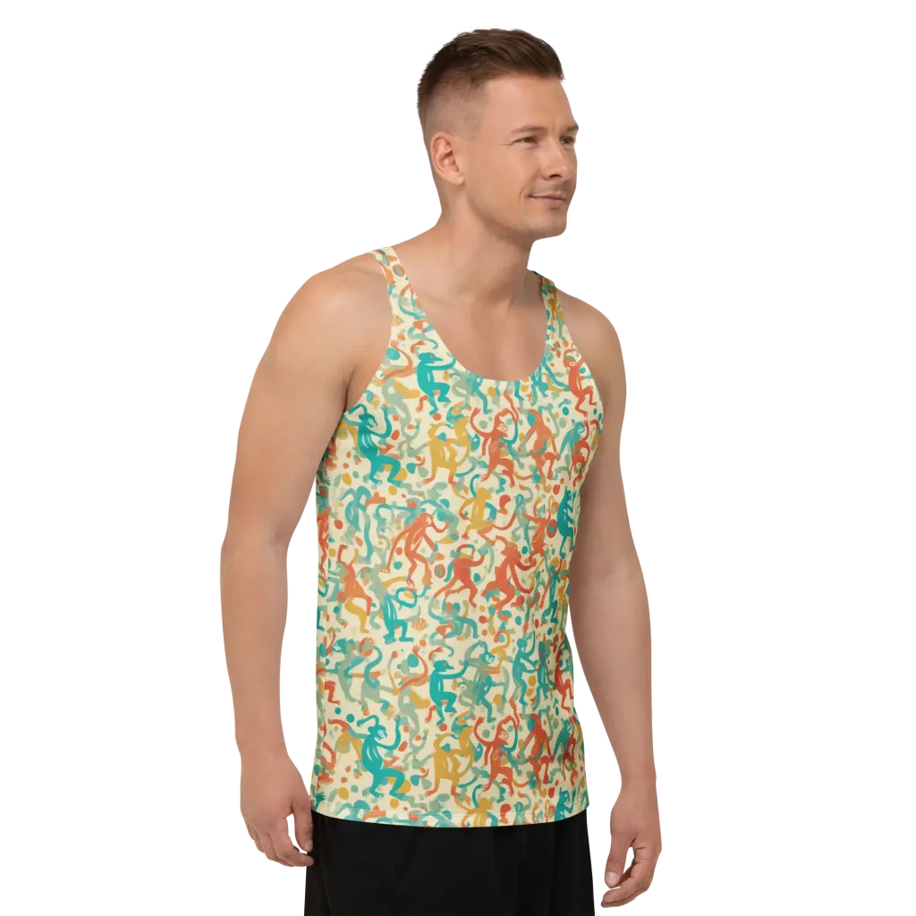 Tangerine Troupe on Men's Tank Top — Right Front