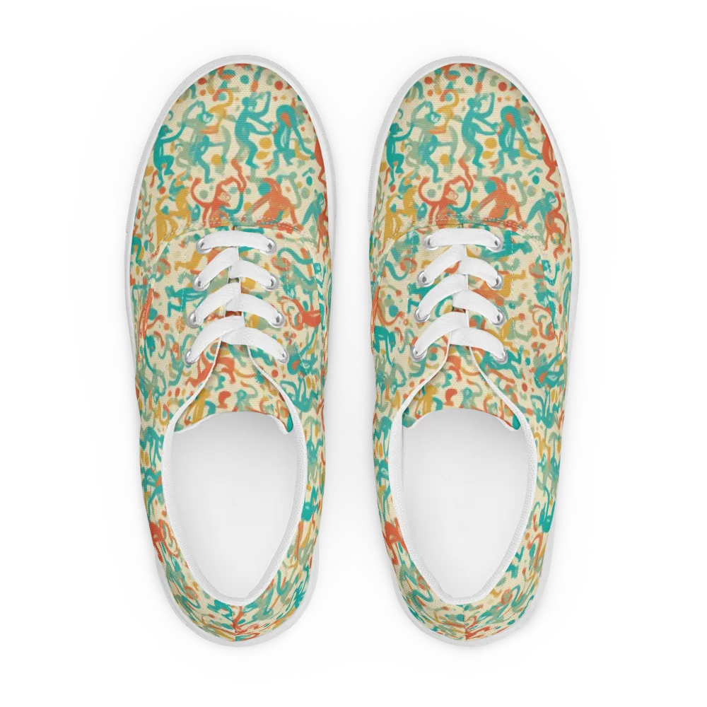 Tangerine Troupe on Men's Lace-Up Canvas Shoes — Front