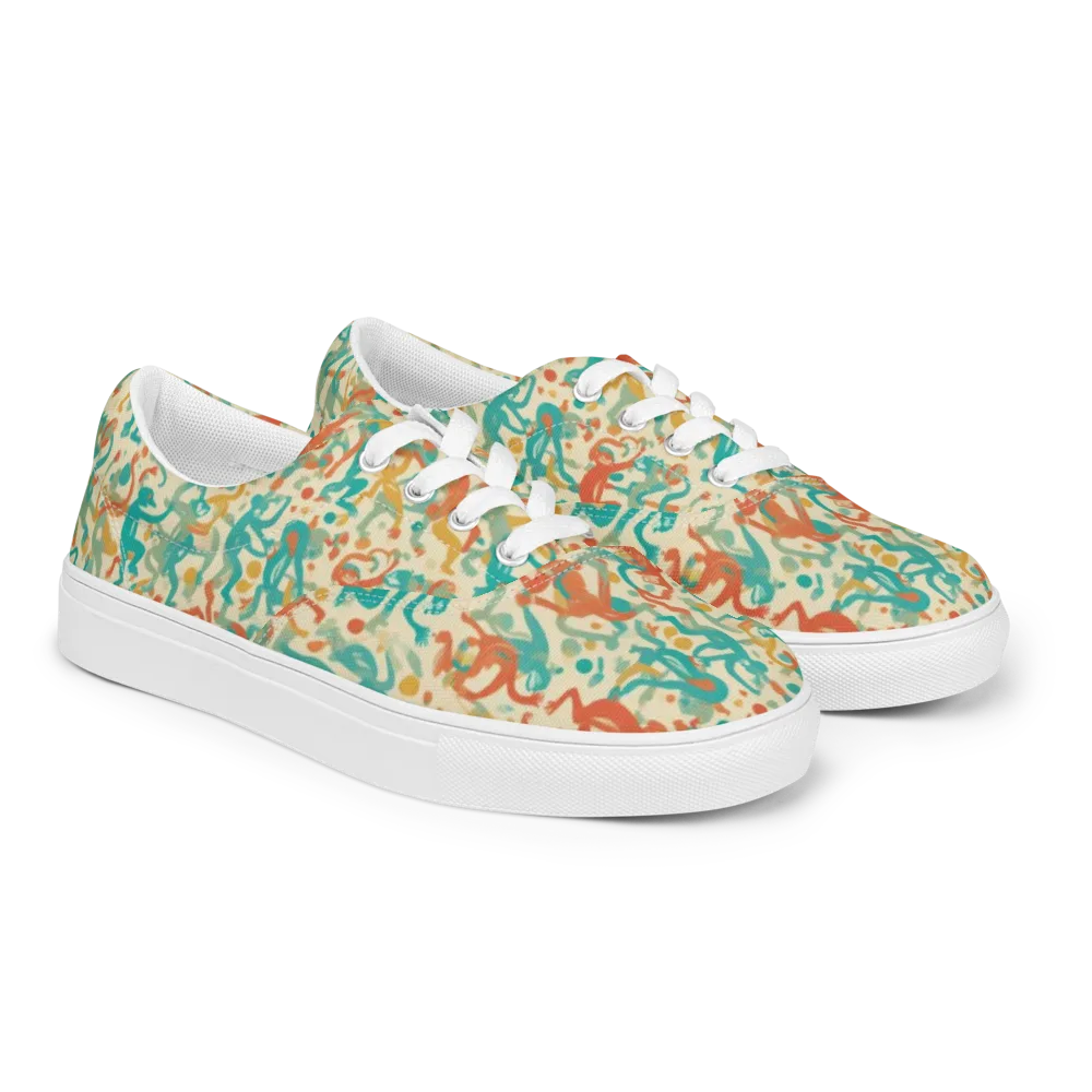 Tangerine Troupe on Men's Lace-Up Canvas Shoes — Right Front